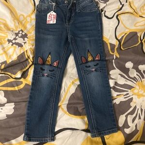 14) very cute jeans BIGOS size 4 toddler cat blue jeans very very cute